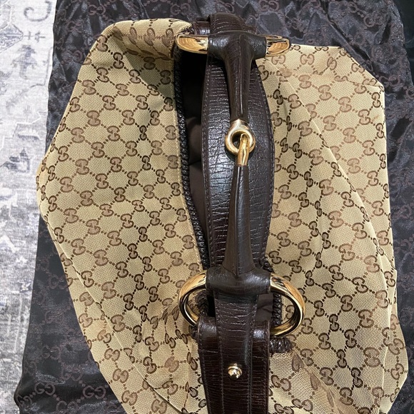 Authentic Gucci GG Canvas Horsebit Large Hobo - Picture 4 of 15